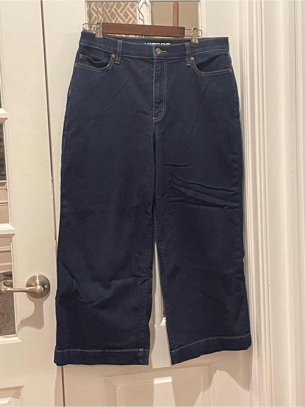 Lands' End Women's Wide-Leg Jeans in Deep Navy